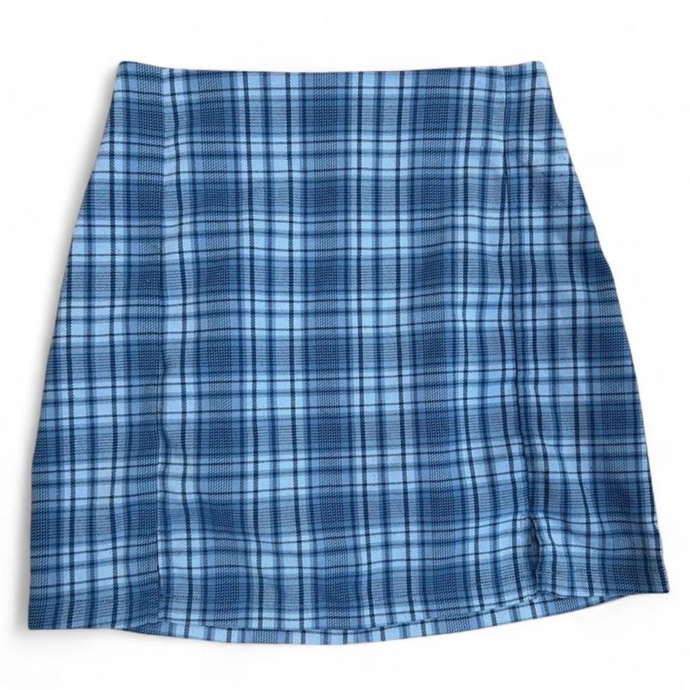 John Galt/Brandy Melville blue plaid mini skirt